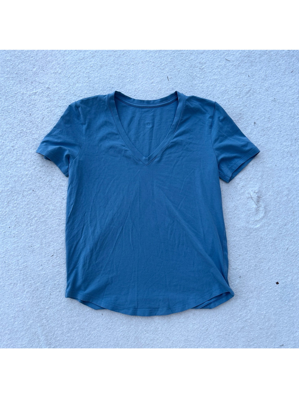 Lululemon Love V-neck Short Sleeve T-Shirt Blue Athletic Tee No Size Tag